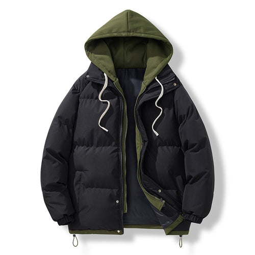 Herren isolierte Pufferjacke mit abnehmbarer Kapuze und verstellbarem Saum Echoarchiv