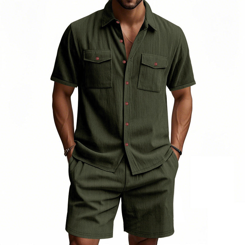 Herren Kurzarm Hemd und Shorts Set Echoarchiv