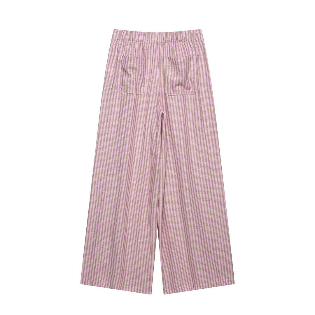 Damen Hochtaillierte Culotte-Hose mit weitem Bein, Tunnelzug und vorderem Schlitz Echo Archiv