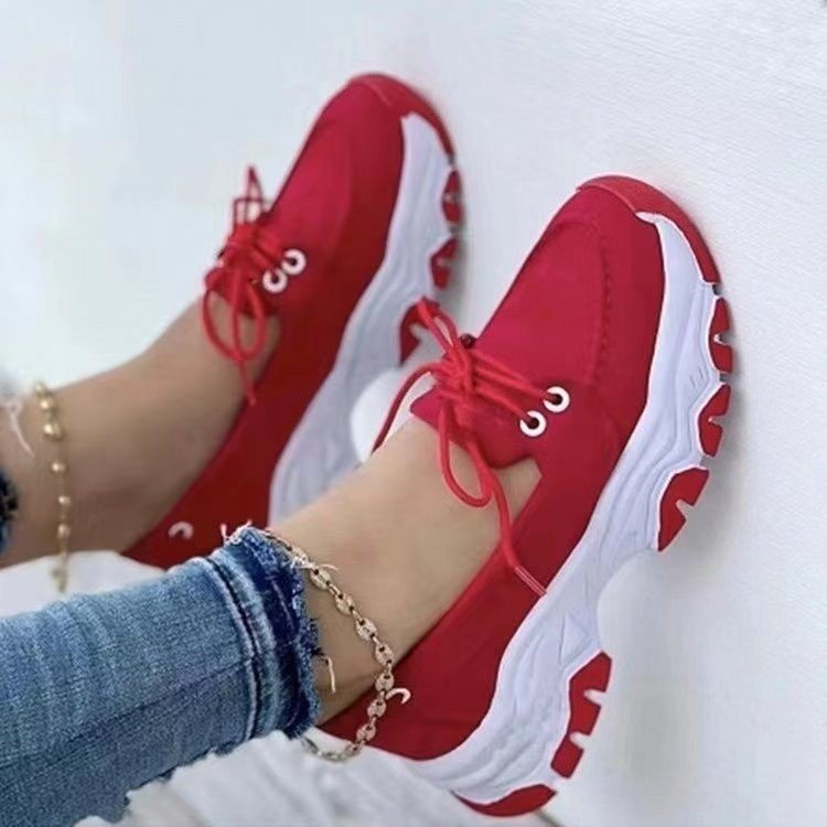 Damen  sportliche Chunky-Sneaker mit leichter Dämpfung, profilierter Wellenlaufsohle und atmungsaktivem Canvas-Obermaterial Echo Archiv
