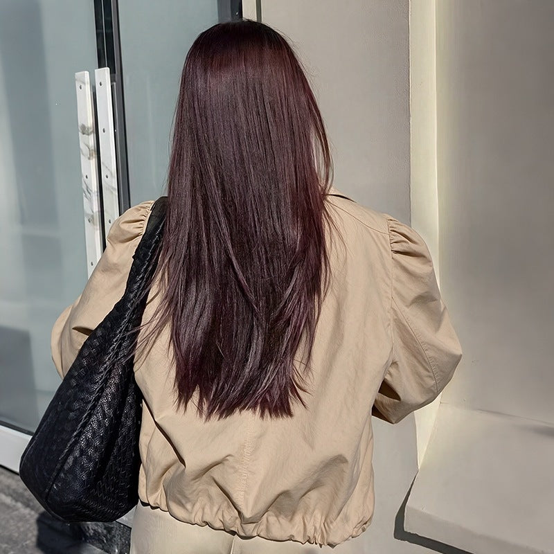 Damen Leichte Kurzjacke mit Ballonärmeln, Puffschultern & Gummizugsaum Echoarchiv