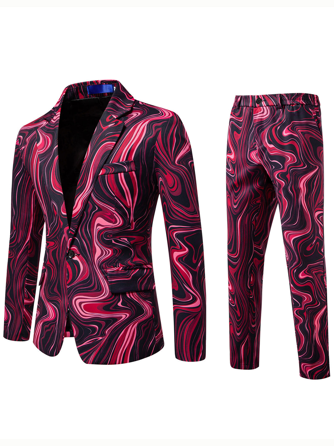 Herren Zweiteiliges Statement-Sakko und Anzughose mit psychedelischem Swirl-Print Echo Archiv