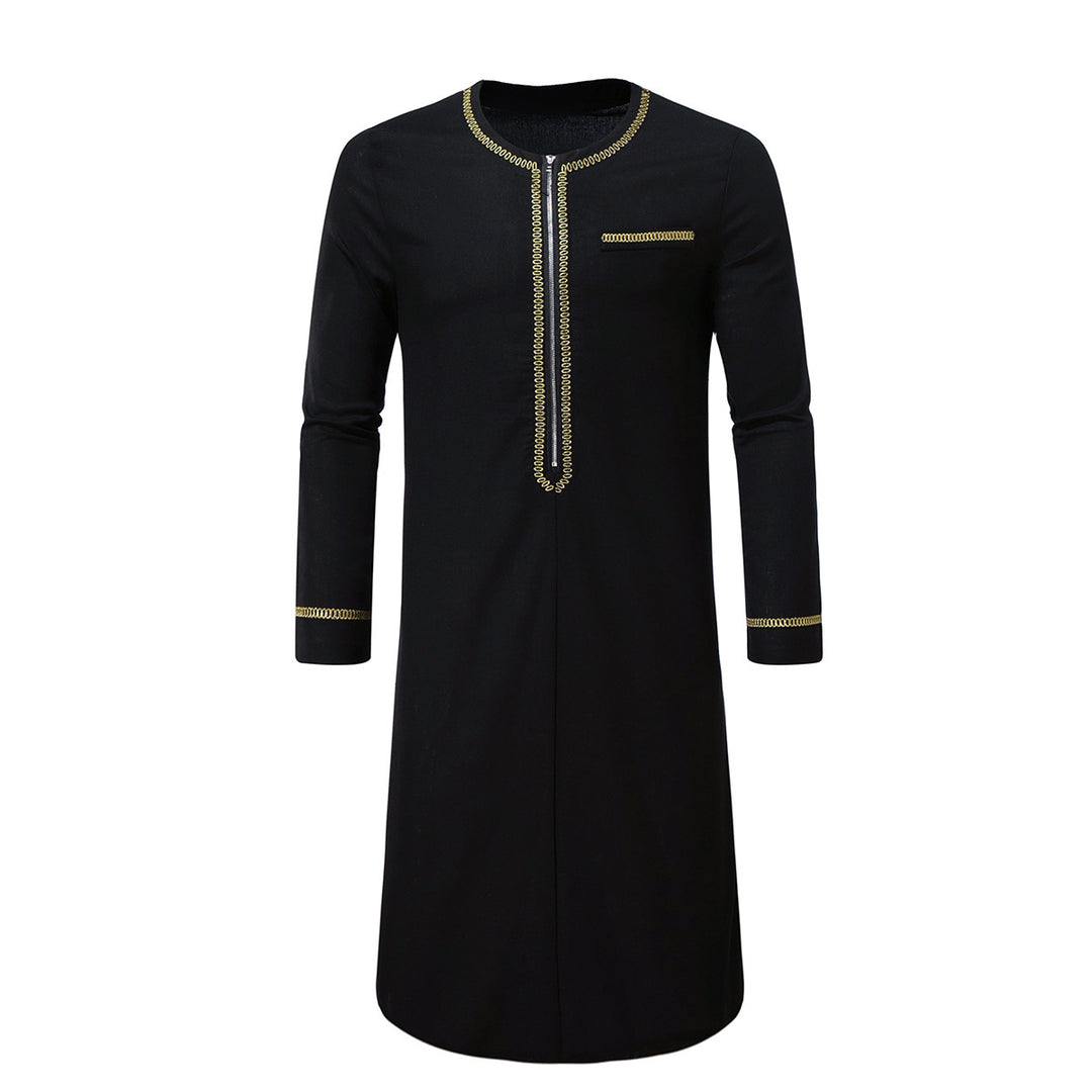 Herren elegantes Tunika-Kleid mit feinen Stickdetails Echoarchiv