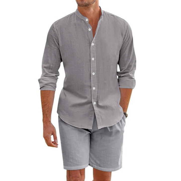 Herren elegantes Kurzarmhemd und passende Shorts Echoarchiv