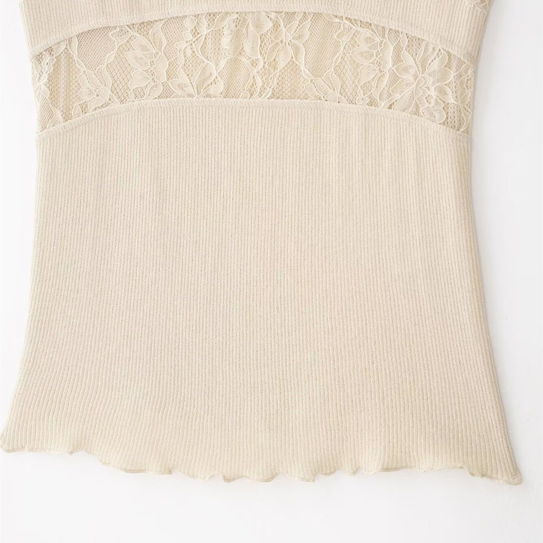 Damen Spitzen-Cami-Top mit zarten Trägern und eleganten Details Echo Archiv