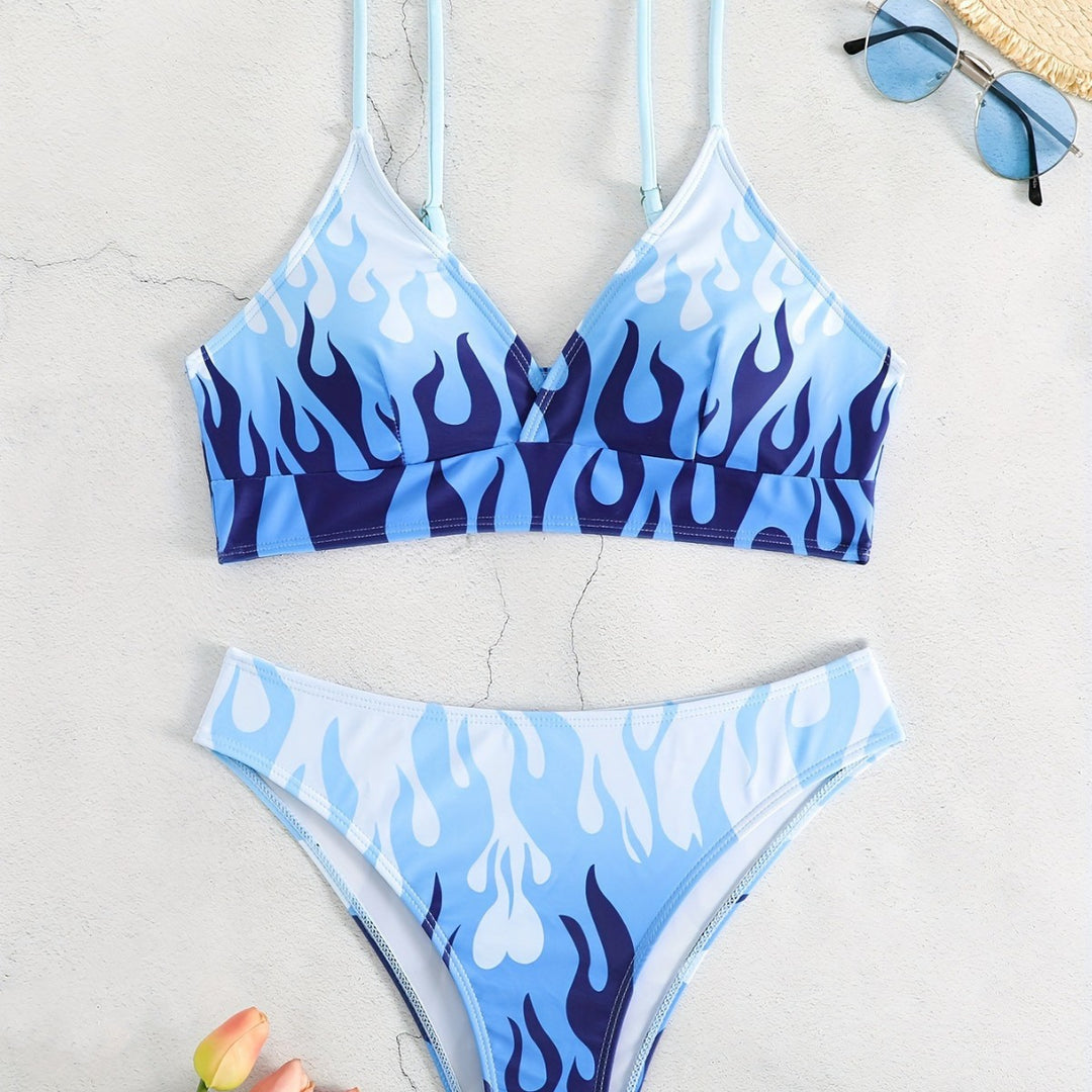 Damen Triangel-Bikini mit aufregendem Flammenmuster Echo Archiv