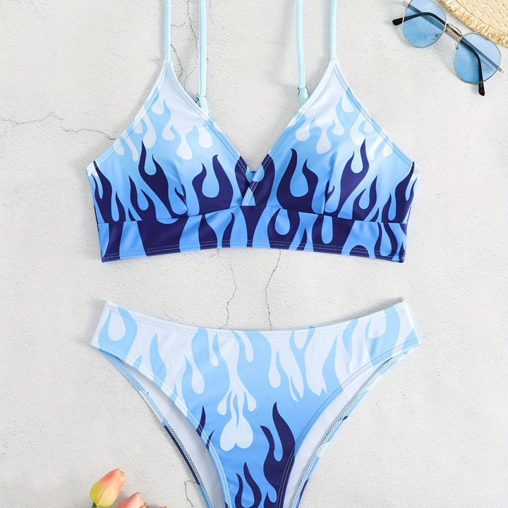 Damen Triangel-Bikini mit aufregendem Flammenmuster Echo Archiv