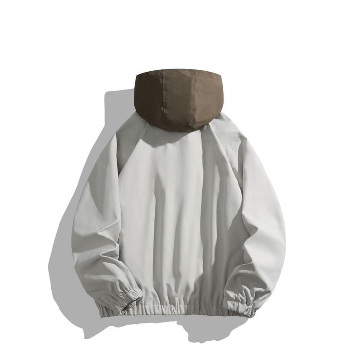 Unisex Oversize Halbzip-Kapuzenpullover mit Kontrastkapuze, Reißverschlusstaschen und elastischem Saum Echo Archiv