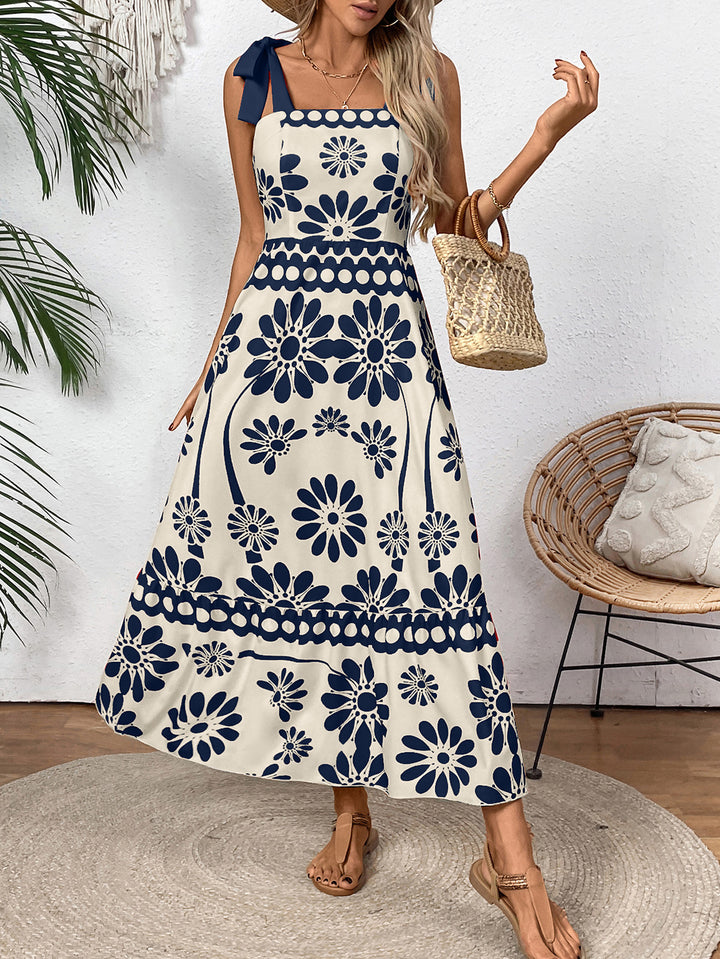 Damen Elegantes Maxikleid mit Blumenmuster und charmanten Trägern Echo Archiv