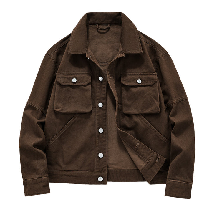 Herren nan kurze Worker-Jacke aus heavy-twill mit aufgesetzten Klappentaschen, schrägen Eingrifftaschen und verstärkten Nähten Echo Archiv