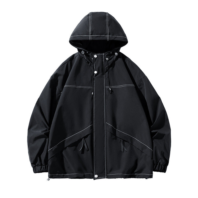 Herren Sportliche Übergangsjacke mit verstellbarem Kapuzenverschluss Echo Archiv