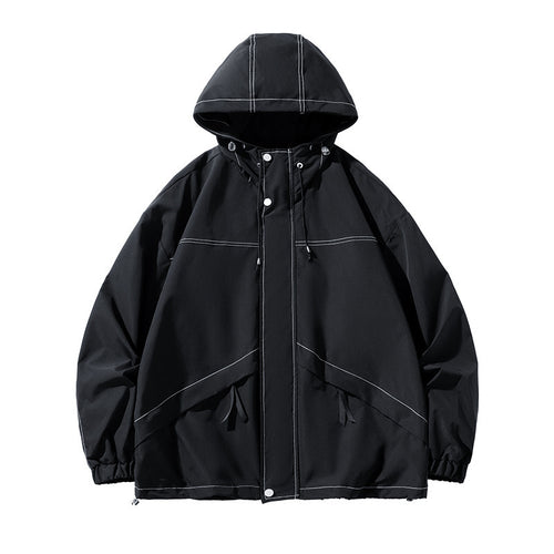 Herren Sportliche Übergangsjacke mit verstellbarem Kapuzenverschluss Echo Archiv