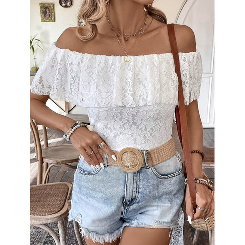 Damen Off-Shoulder Spitzenbluse Echo Archiv