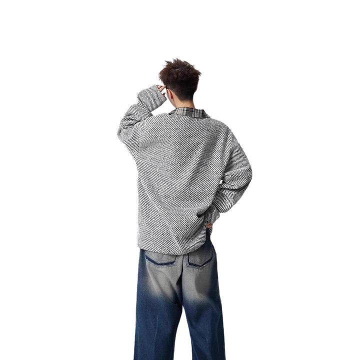 Damen Lässiger Oversize-Hemd-Pullover Echoarchiv