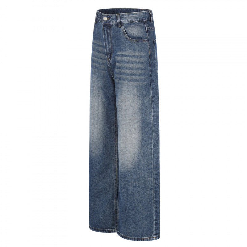 Damen Highwaist-Jeans mit weitem Bein und Vintage-Waschung Echo Archiv