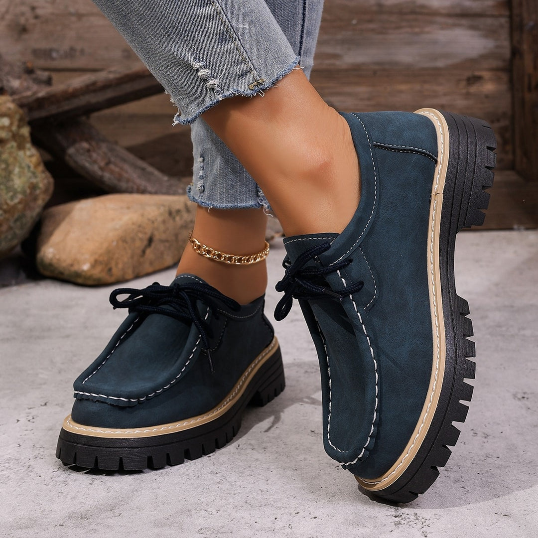 Damen Chunky-Mokassin-Loafer mit profilierter Gummisohle Echoarchiv