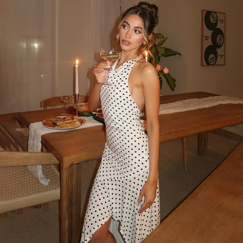Damen ärmelloses Polka-Dots Kleid Echo Archiv