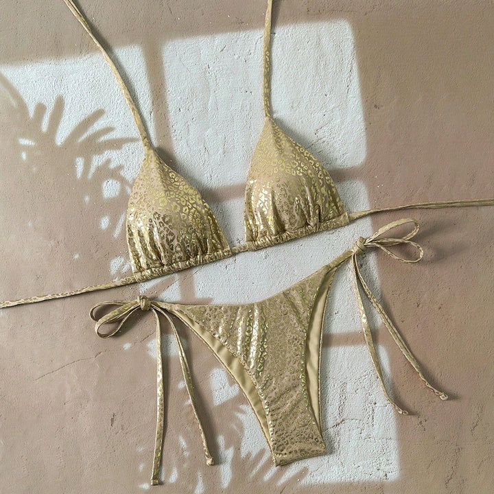 Damen Triangel-Bikini mit glitzerndem Leo-Design Echo Archiv