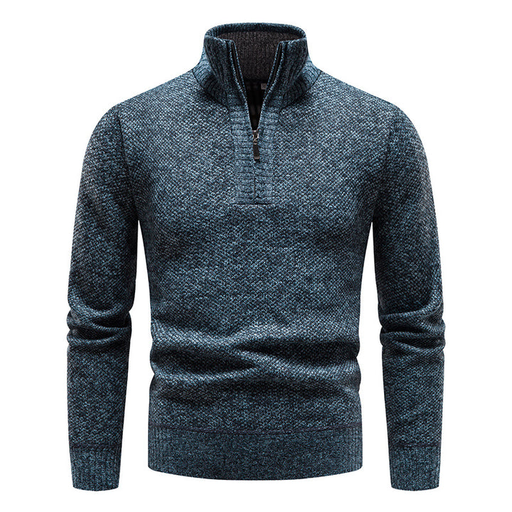 Herren Strickpullover mit hohem Kragen und Reißverschluss Echoarchiv