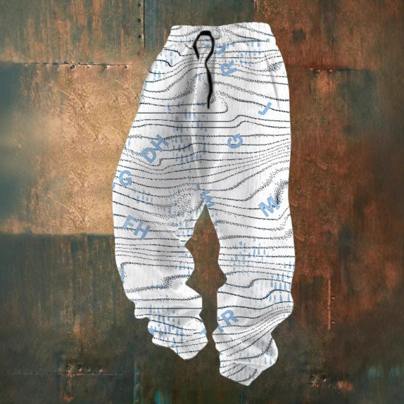 Damen Bequeme Freizeithose mit kreativem Druck Echoarchiv