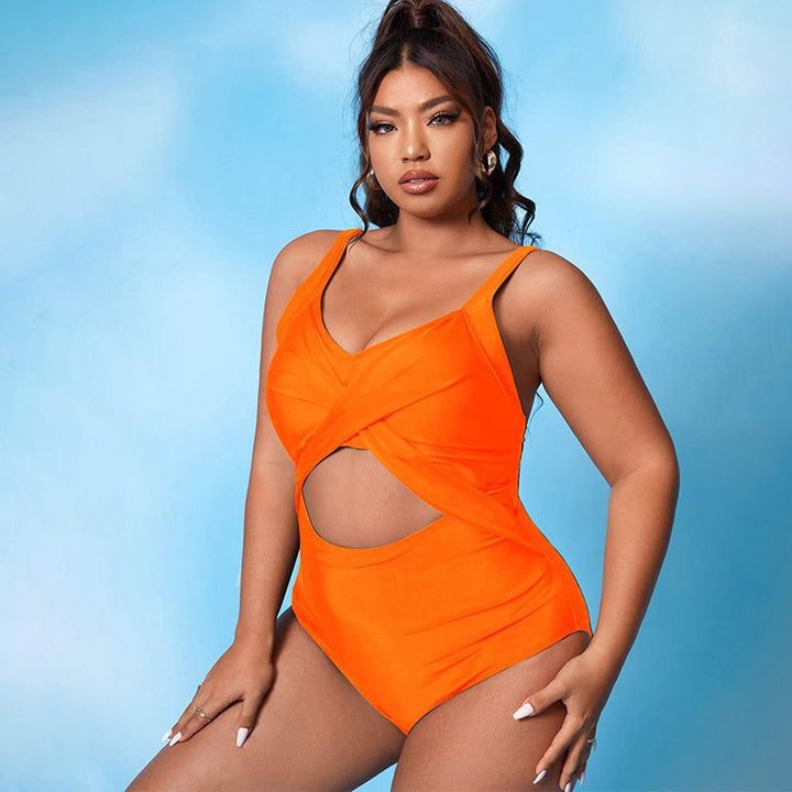 Damen Einteiler Badeanzug mit elegantem Wickeldesign und figurschmeichelnden Cut-Outs Echo Archiv