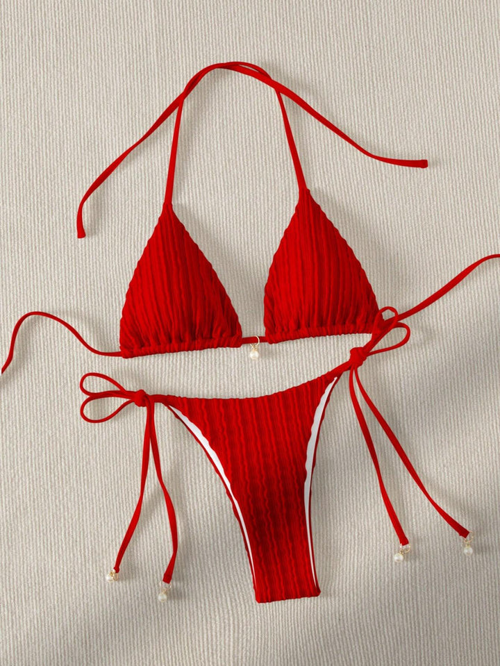 Damen Triangle-Bikini mit strukturiertem Design und verstellbaren Trägern Echo Archiv