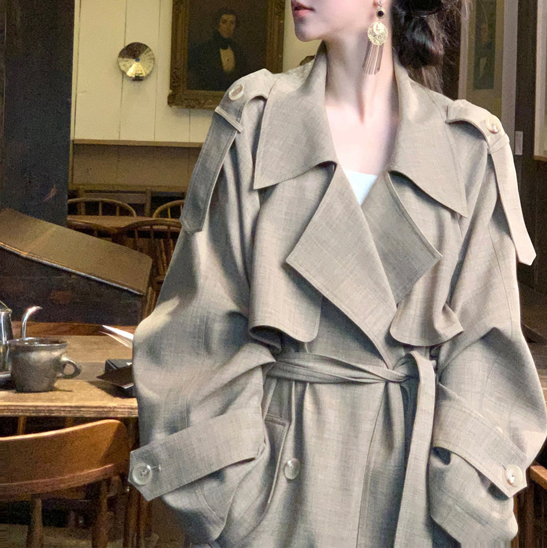 Damen Elegante und lässige Übergangsjacke mit kontrastierenden Ärmeln Echoarchiv