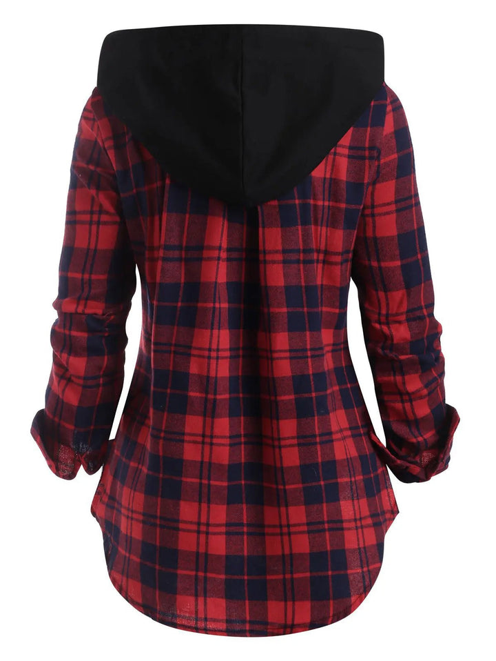 Damen Flanelljacke mit Kapuze und praktischen Taschen Echoarchiv