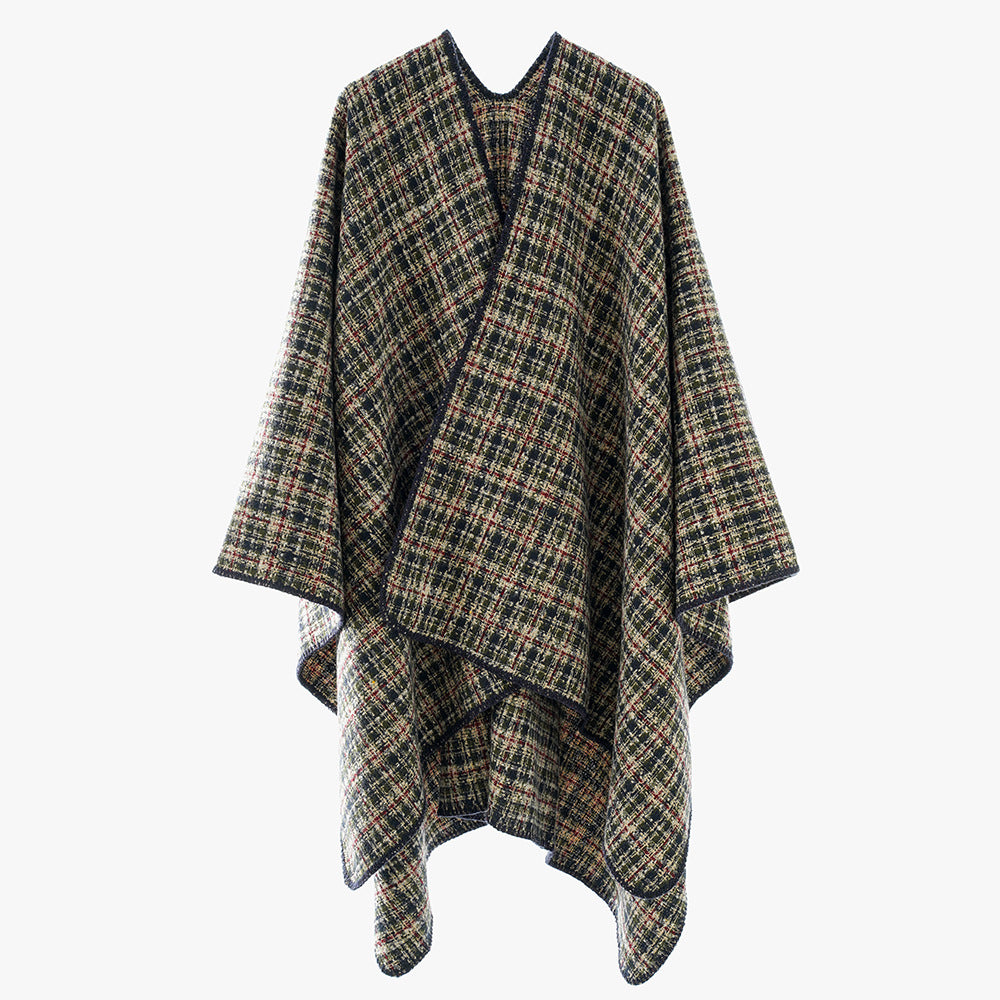 Damen Tweed-Cape mit V-Ausschnitt und Bouclé‑Struktur Echo Archiv