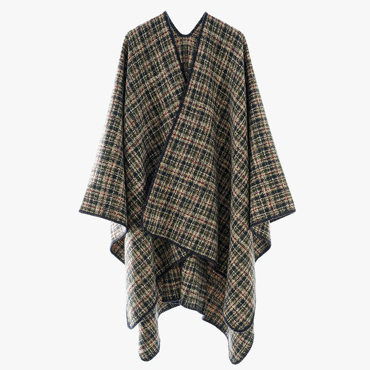 Damen Tweed-Cape mit V-Ausschnitt und Bouclé‑Struktur Echo Archiv