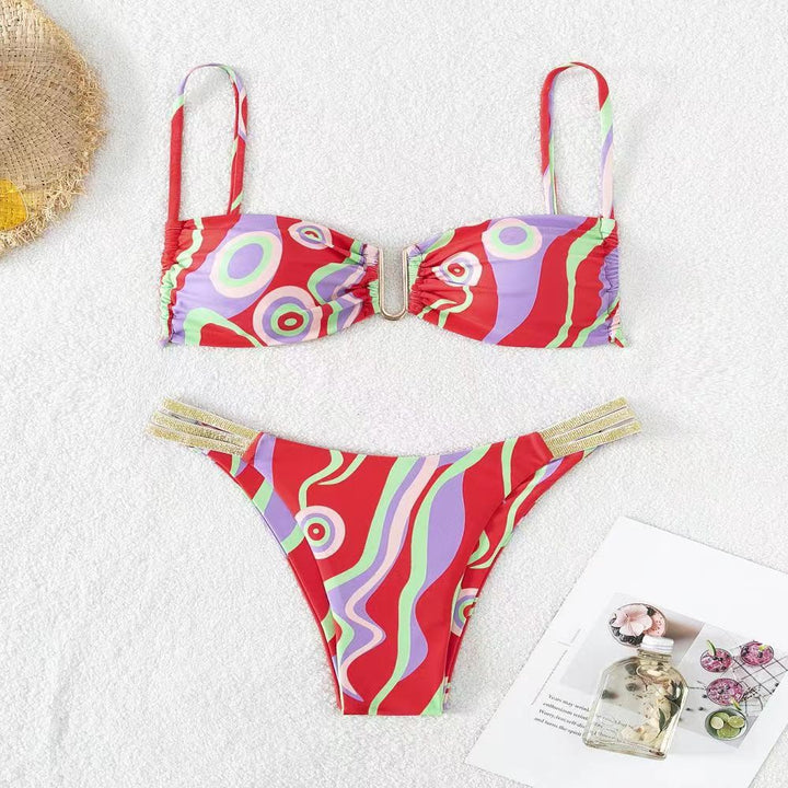 Damen Triangel-Bikini mit elegantem Raffungseffekt und modischen Akzenten Echo Archiv