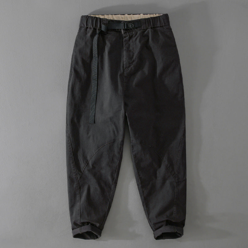 Herren Lässige Tapered‑Cargohose mit elastischem Bund und integriertem Webbing‑Gürtel Echoarchiv