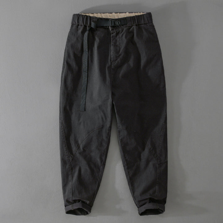 Herren Lässige Tapered‑Cargohose mit elastischem Bund und integriertem Webbing‑Gürtel Echoarchiv