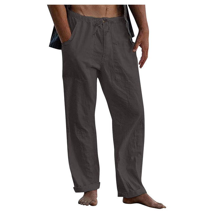 Herren Relaxed Fit Leinenhose mit elastischem Bund und praktischen Taschen Echoarchiv