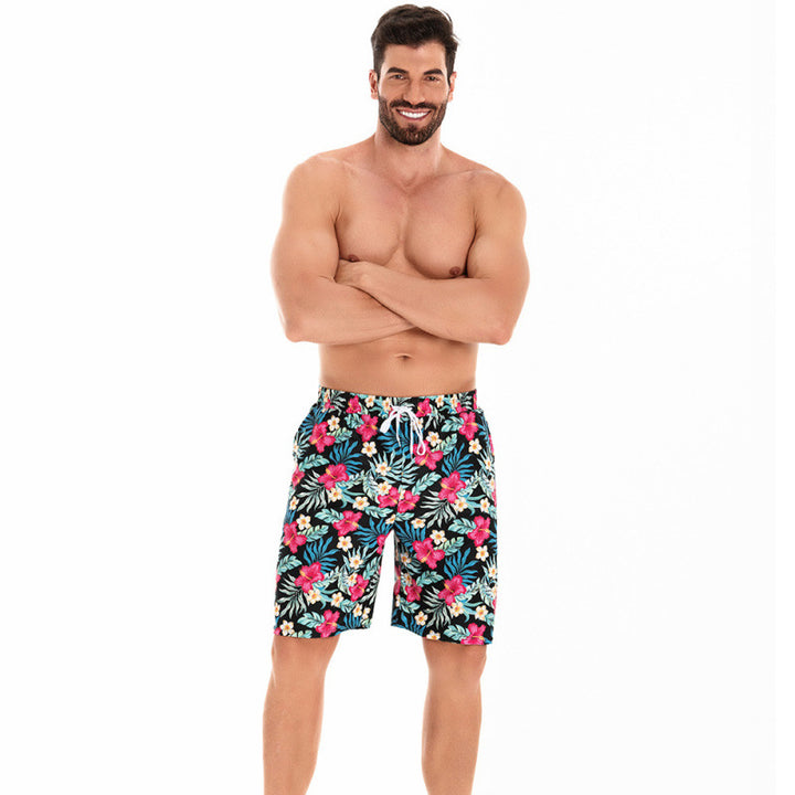 Herren Badeshorts mit floralem Muster und elastischem Bund Echo Archiv