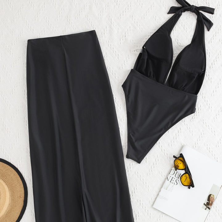 Damen Badeanzug mit elegantem Wickeldesign und glamourösem Gurt Echo Archiv