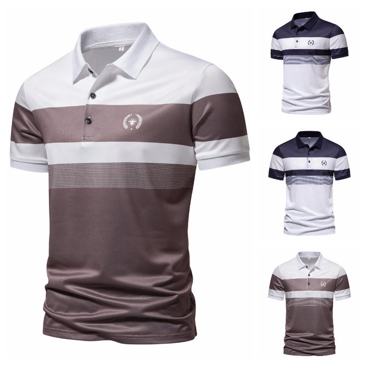 Herren Poloshirt mit modernem Streifenmuster und atmungsaktiven Eigenschaften Echoarchiv