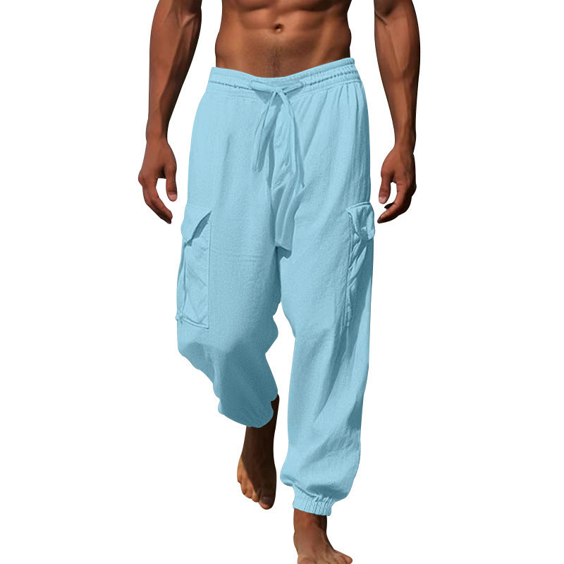 Herren lässige Cargo-Hose mit verstellbarem Bund und praktischen Seitentaschen Echoarchiv
