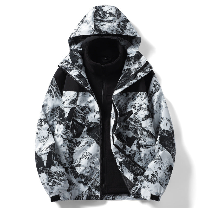 Herren wind- und wasserdichte Multifunktionsjacke mit Fleece-Innenfutter Echoarchiv