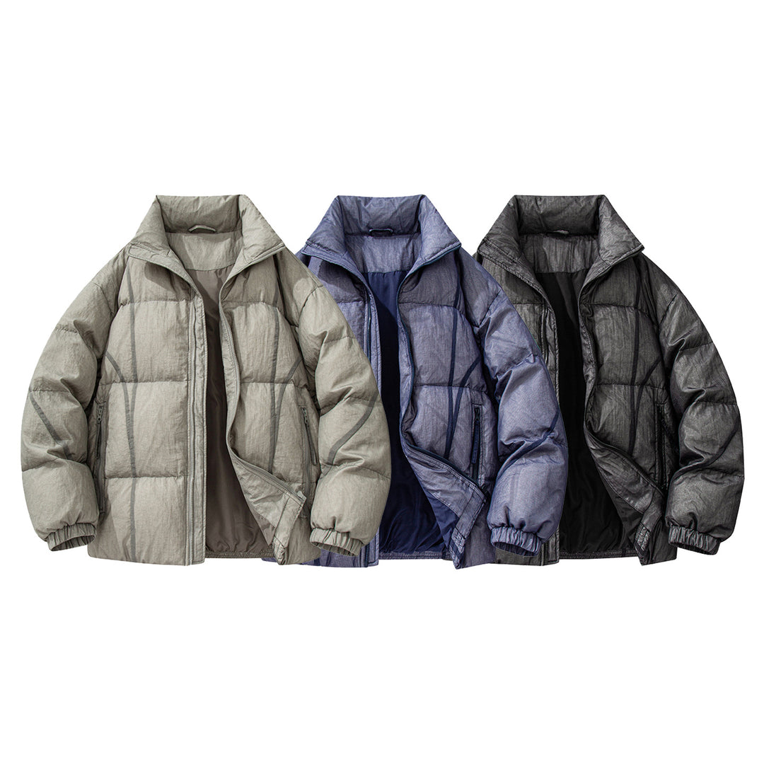 Herren Wattierte Oversize-Steppjacke mit hohem Stehkragen und elastischen Bündchen Echo Archiv