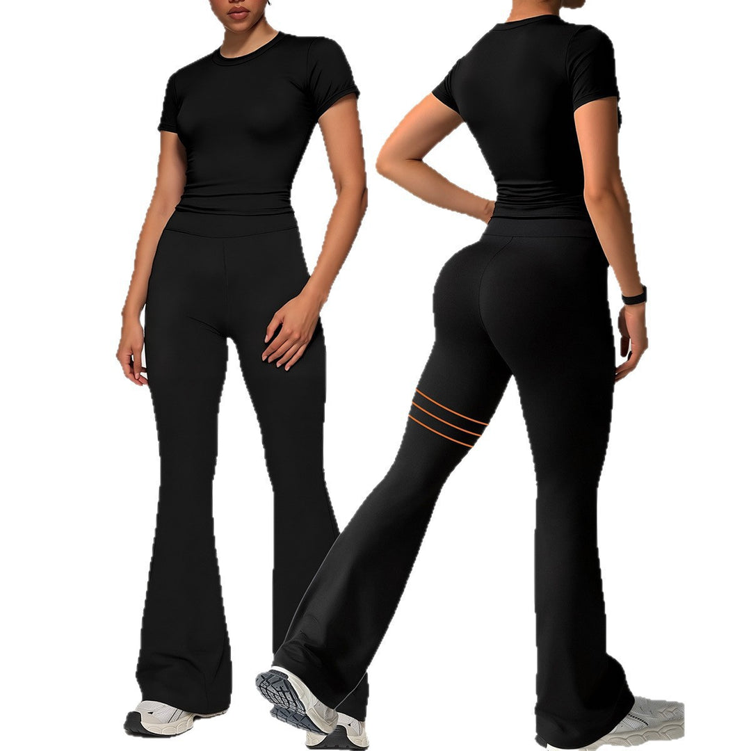 Damen Sportliches Set mit tailliertem Crop-Top und schmal geschnittenen Flared-Leggings Echo Archiv