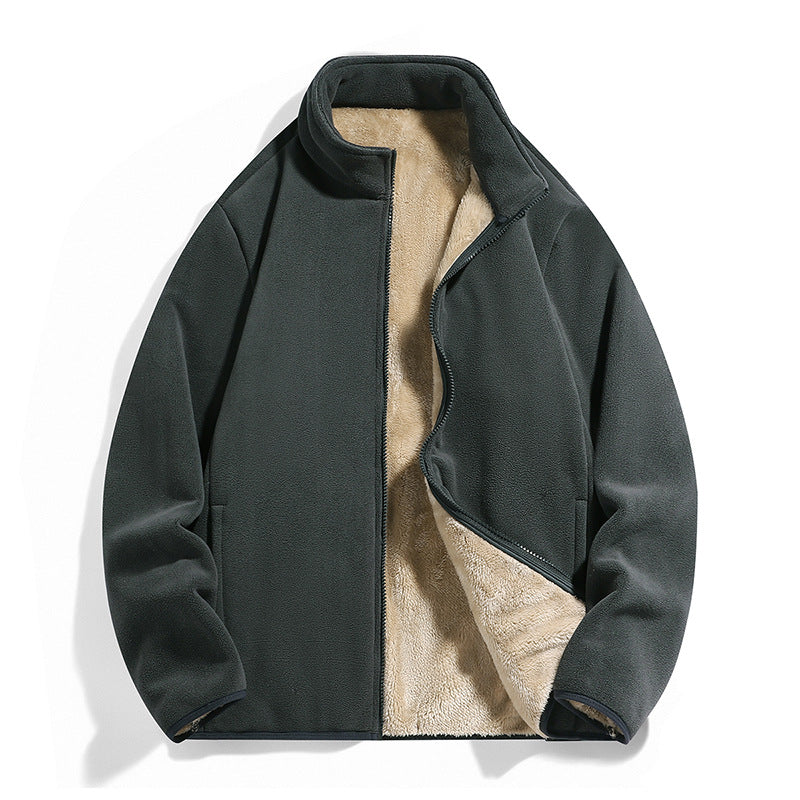 Herren Thermo-Fleecejacke mit weichem Sherpa-Innenfutter und Stehkragen Echo Archiv