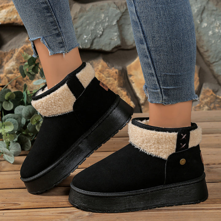 Damen Gefütterte Plateau‑Winterboots mit Teddyfutter und Slip‑On‑Schaft Echo Archiv