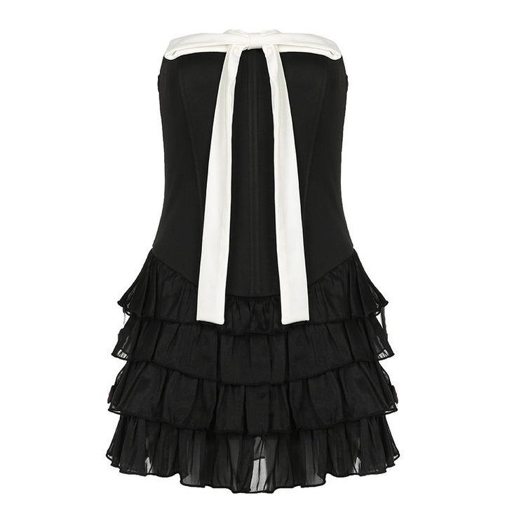 Damen elegantes Wickelkleid mit voluminösen Rüschendetails und Taillenband Echo Archiv