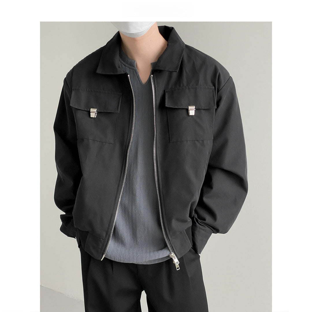 Herren lässige Bomberjacke mit funktionalen Taschen Echoarchiv