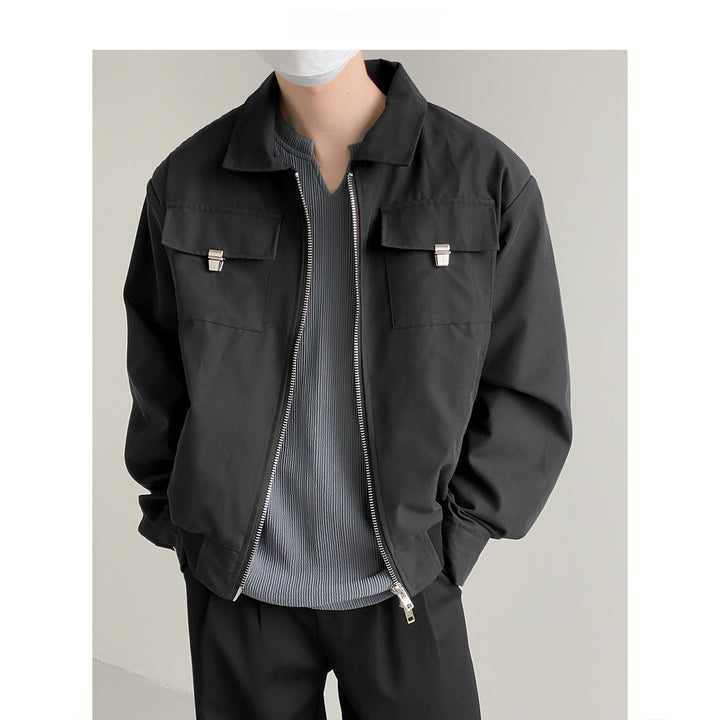 Herren lässige Bomberjacke mit funktionalen Taschen Echoarchiv