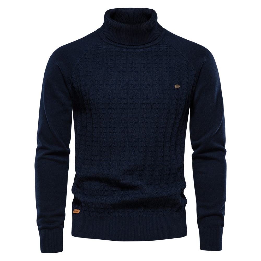 Herren Rollkragenpullover mit strukturiertem Muster Echoarchiv