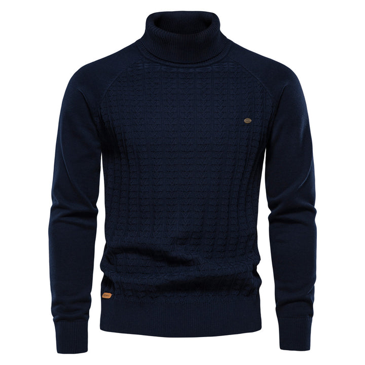 Herren Rollkragenpullover mit strukturiertem Muster Echoarchiv