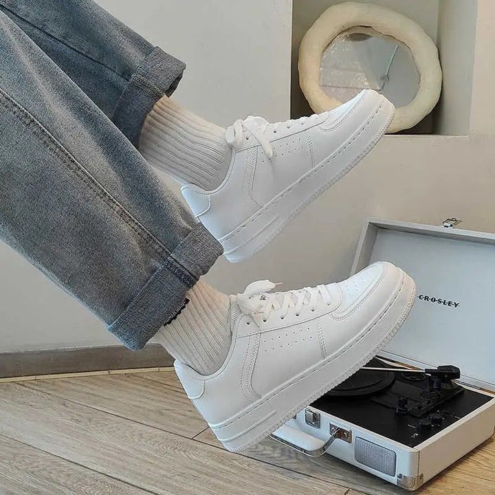 Damen Schnür-Sneaker aus hochwertigem Kunstleder mit rutschfester Sohle Echo Archiv