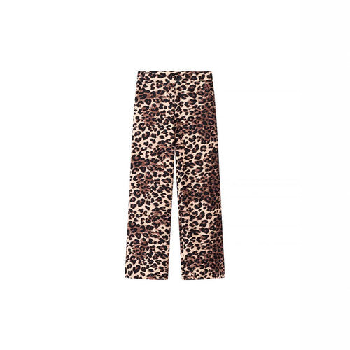 Damen Weite High‑Waist Palazzo‑Hose mit Leopardenmuster und fließendem Fall Echo Archiv